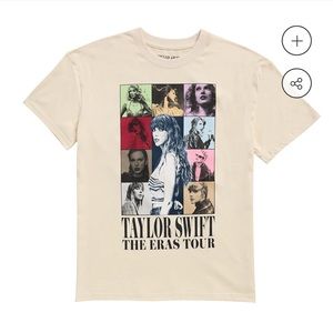 Taylor Swift Eras Tour T adult S with US and international tour stops. NWOT